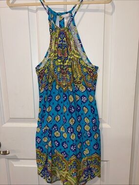 Trina Turk Blue Patterned Summer Romper.
